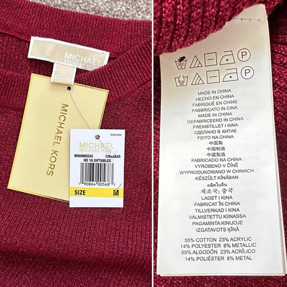 MICHAEL Michael Kors Red Metallic Knit Sleeveless Sweater Womens Size Medium NWT - Picture 17 of 17